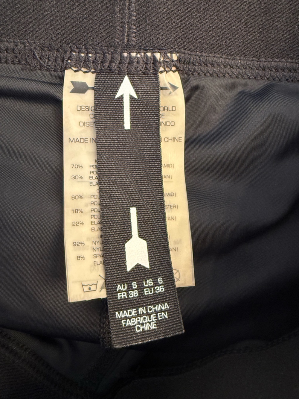The Upside Black High Shine Leggings Size 6 Faux Leather Panel Athleisure  Pants - Picture 3 of 9
